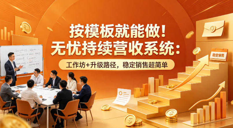 按模板就能做！无忧持续营收系统：工作坊+升级路径，稳定销售超简单【原创双语字幕】-优创云