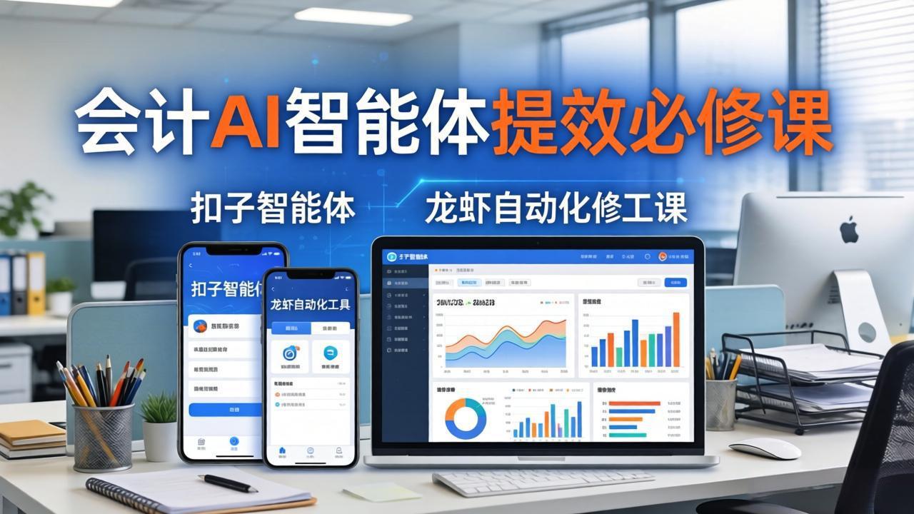 财务会计AI智能体提效必修课：扣子智能体+龙虾自动化+报表分析，一站式提升财务工作效率-优创云