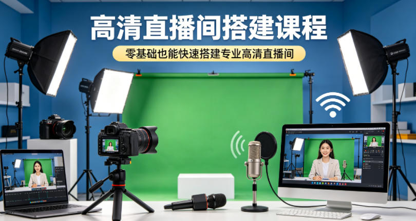 高清直播间搭建课程，零基础也能快速搭建专业高清直播间-优创云