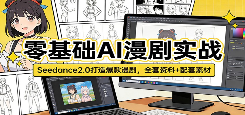零基础AI漫剧实战：Seedance2.0打造爆款漫剧，全套资料+配套素材-优创云