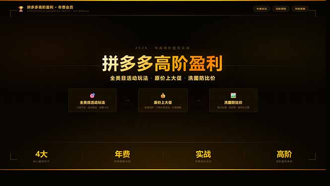 拼多多高阶盈利年费会员(更新3月31-优创云