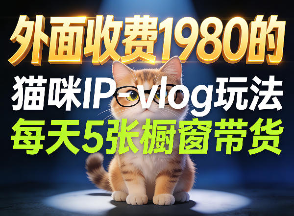 宠物赛道猫咪IP-vlog玩法，26条视频涨粉29W，每天5张橱窗带货拆解-优创云