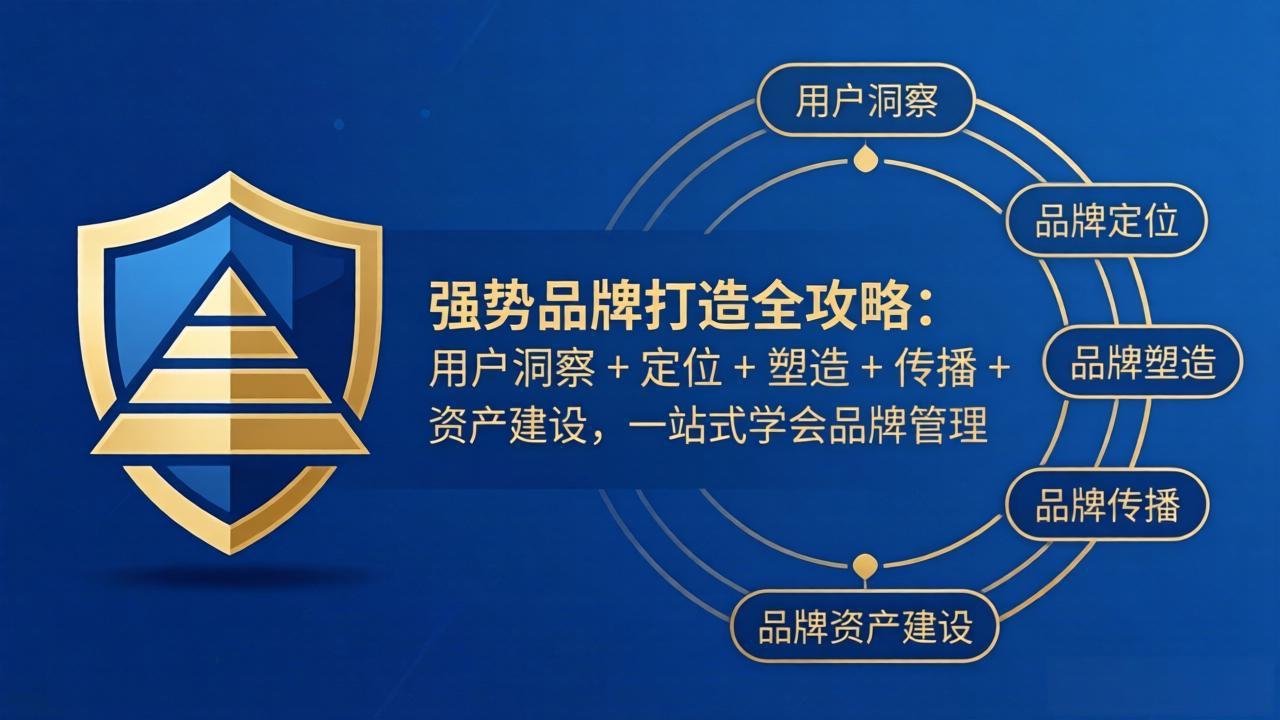 强势品牌打造全攻略：用户洞察 + 定位 + 塑造 + 传播 + 资产建设，一站式学会品牌管理-优创云