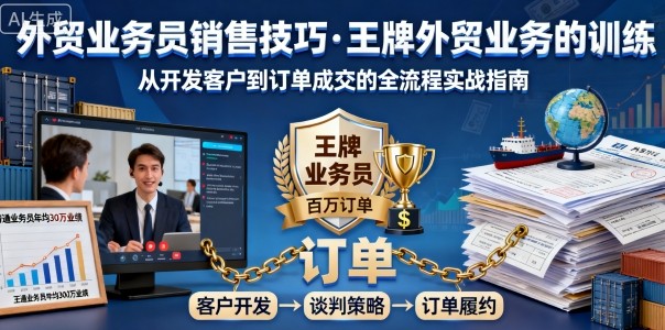 外贸业务员销售技巧，王牌外贸业务的训练-优创云