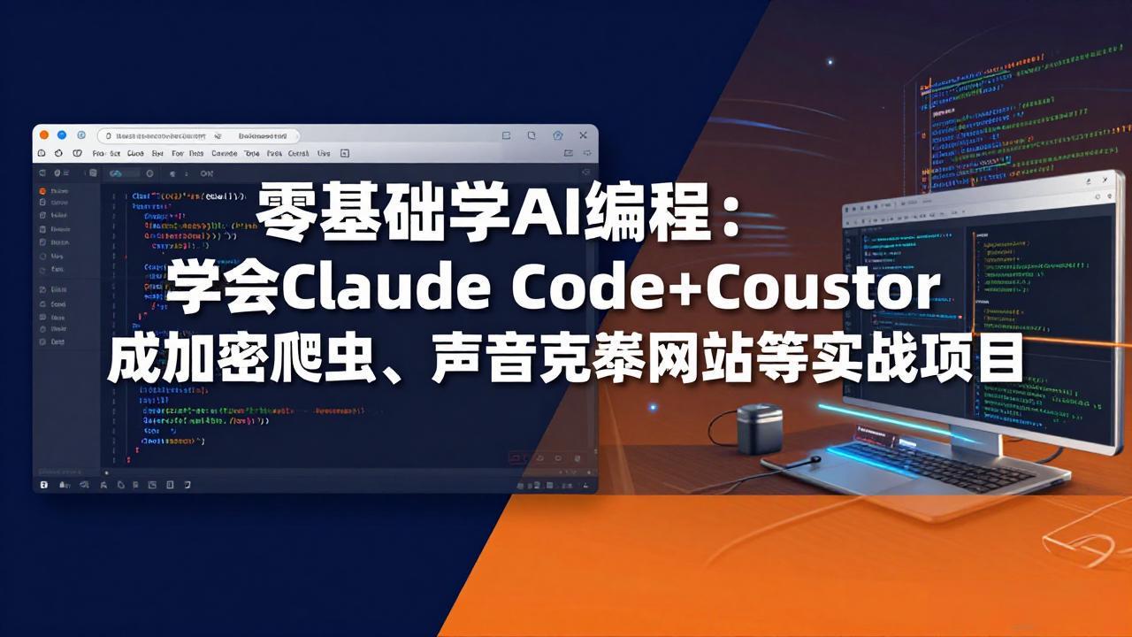 零基础学AI编程：学会Claude Code+Cursor完成加密爬虫、声音克隆网站等实战项目-优创云