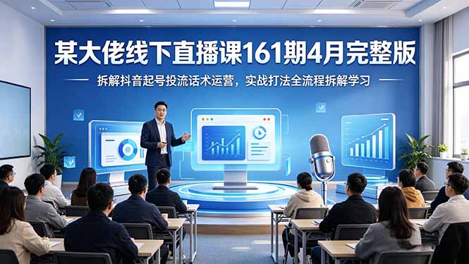 某大佬线下直播课161期4月完整版，拆解抖音起号投流话术运营，实战打法全流程拆解学习-优创云