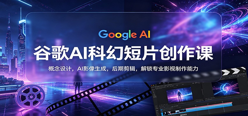 谷歌AI科幻短片创作课：概念设计，AI影像生成，后期剪辑，解锁专业影视制作能力-优创云