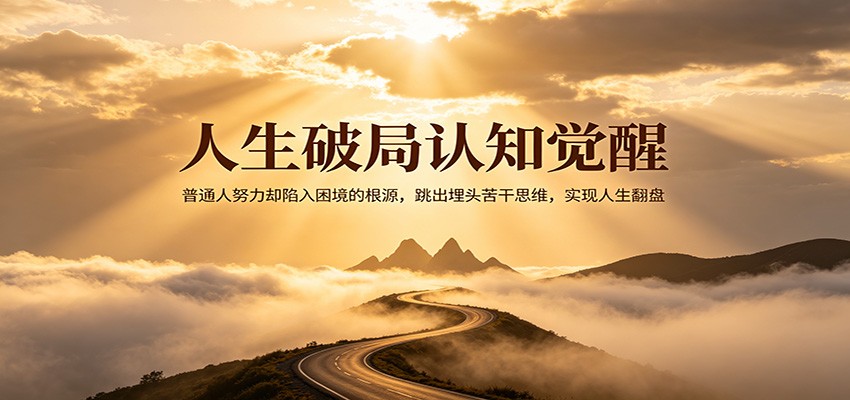 人生破局认知觉醒，普通人努力却陷入困境的根源，跳出埋头苦干思维，实现人生翻盘-优创云