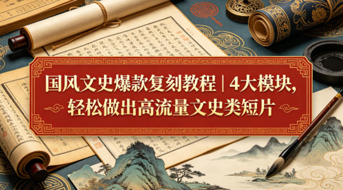 国风文史爆款复刻教程｜4大模块，轻松做出高流量文史类短片-优创云