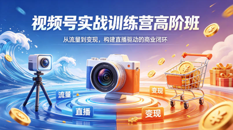 视频号实战训练营高阶班，从流量到变现，构建直播驱动的商业闭环(26年4月)-优创云