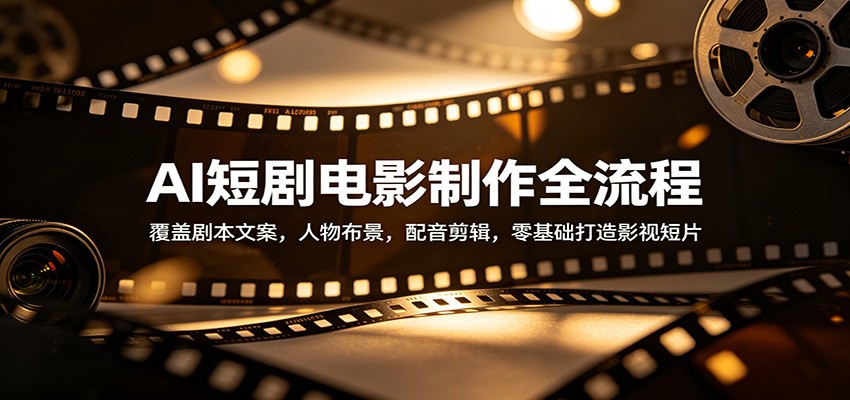 AI短剧电影制作全流程：覆盖剧本文案，人物布景，配音剪辑，零基础打造影视短片-优创云
