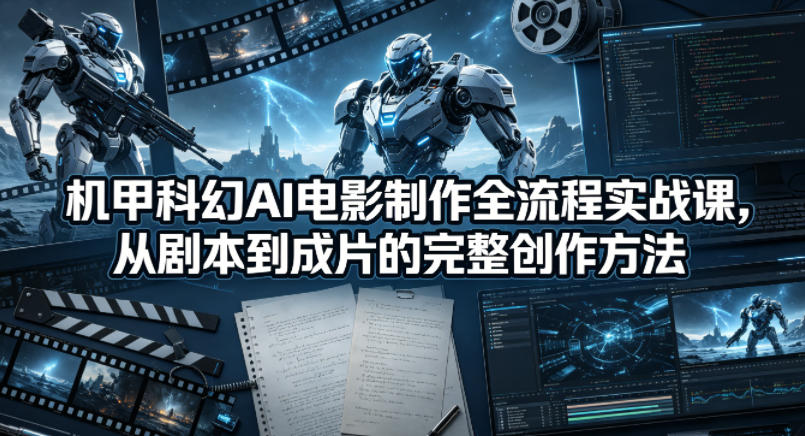机甲科幻AI电影制作全流程实战课，从剧本到成片的完整创作方法-优创云