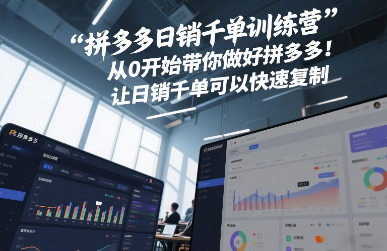 拼多多日销千单训练营，从0开始带你做好拼多多，让日销千单可以快速复制(更新26年4月)-优创云