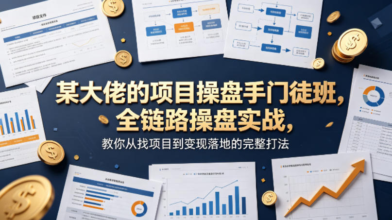 某大佬的项目操盘手门徒班，全链路操盘实战，教你从找项目到变现落地的完整打法-优创云