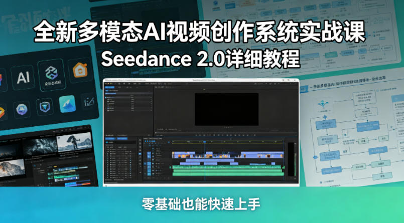 全新多模态AI视频创作系统实战课，Seedance 2.0详细教程，零基础也能快速上手-优创云