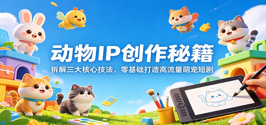 动物IP创作秘籍：拆解三大核心技法，零基础打造高流量萌宠短剧-优创云