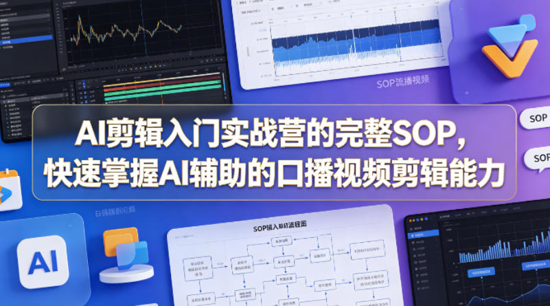 AI剪辑入门实战营的完整SOP，快速掌握AI辅助的口播视频剪辑能力-优创云