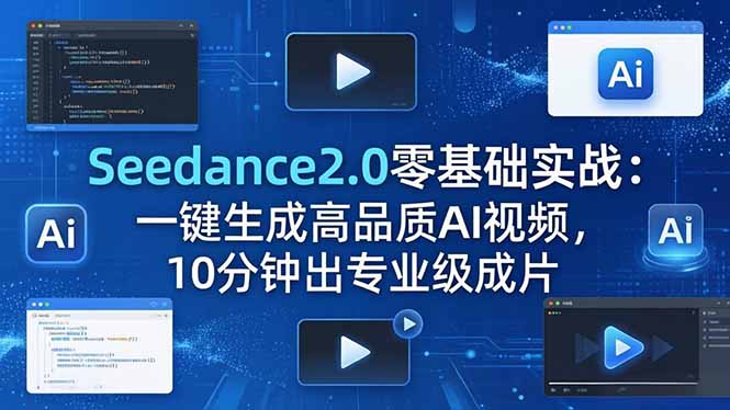 Seedance2.0零基础实战：一键生成高品质AI视频，10分钟出专业级成片-优创云