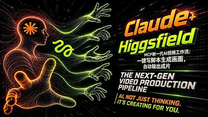 Claude+Higgsfield MCP新一代AI视频工作流：一键写脚本生成画面，自动输出成片-优创云