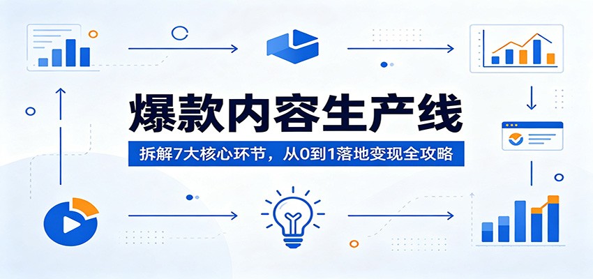 爆款内容生产线：拆解7大核心环节，从0到1落地变现全攻略-优创云