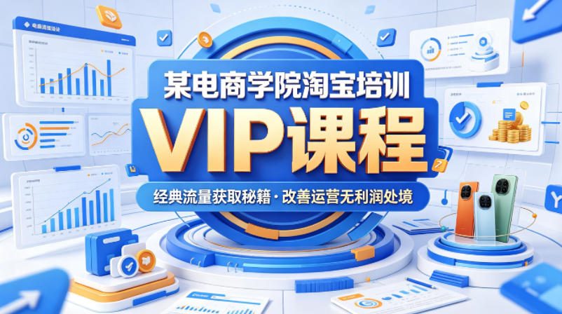 某电商学院淘宝培训VIP课程，各种经典有用的流量获取秘籍，改善运营产品没利润的处境(2026年5月)-优创云