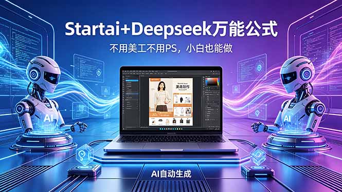 AI自动做电商详情页：Startai+Deepseek万能公式，不用美工不用PS，小白也能做-优创云
