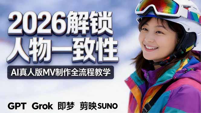 2026独创解锁人物一致性：AI真人版MV制作，不讲空话，不拼概念，全流程实操-优创云