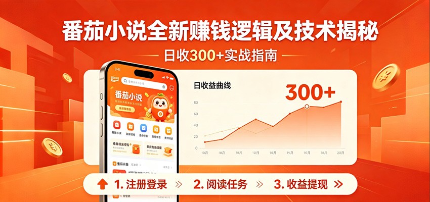 番茄小说全新赚钱逻辑及技术日收300+，小白新书皆可做！无脑赚就行了！-优创云