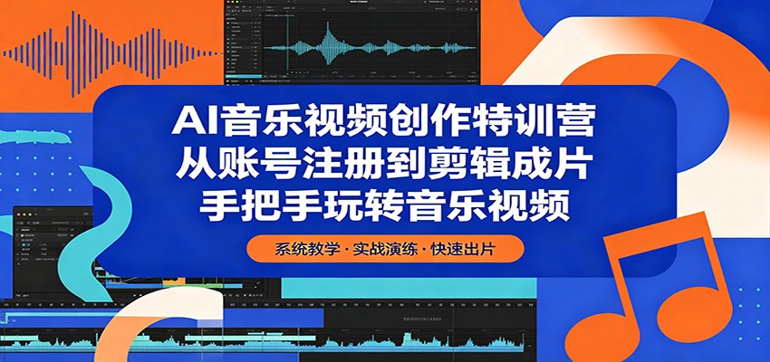 AI音乐视频创作特训营：从账号注册到剪辑成片，手把手玩转音乐视频-优创云