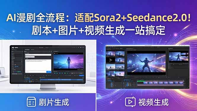 AI漫剧全流程:适配Sora2+Seedance2.0!剧本+图片+视频生成一站搞定-优创云