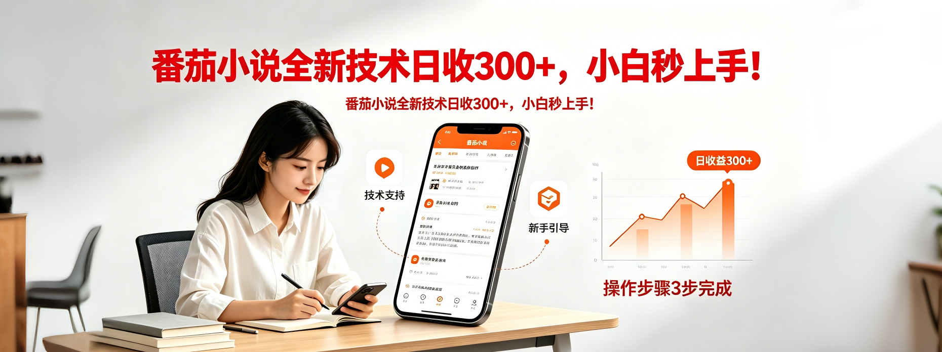 番茄小说全新技术全新玩法！无脑日收300+-优创云