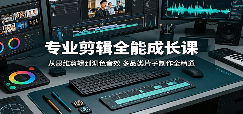 专业剪辑全能成长课：从思维剪辑到调色音效，多品类片子制作全精通-优创云