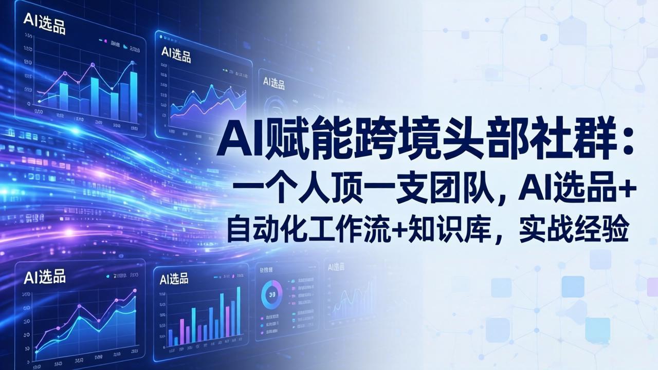 AI赋能跨境头部社群-更新5月：一个人顶一支团队，AI选品+自动化工作流+知识库，实战经验-优创云