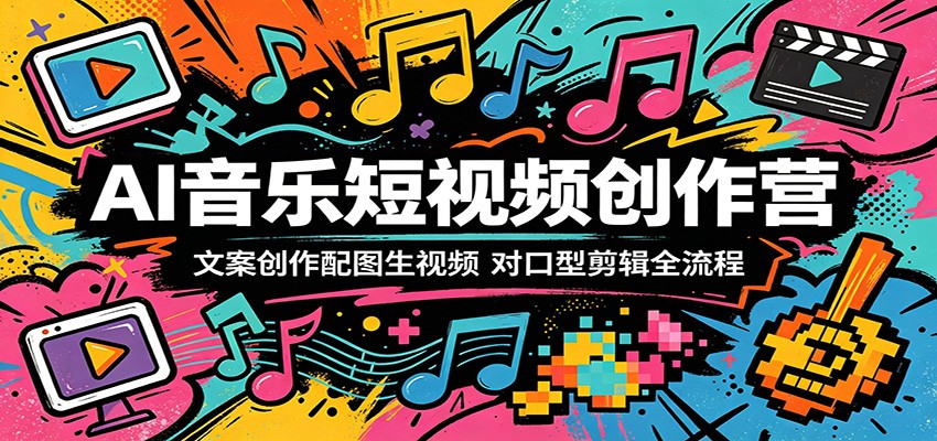 AI音乐短视频创作营:文案创作配图生视频,对口型剪辑全流程-优创云