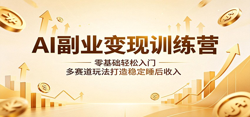 AI副业变现训练营:零基础轻松入门,多赛道玩法打造稳定睡后收入-优创云
