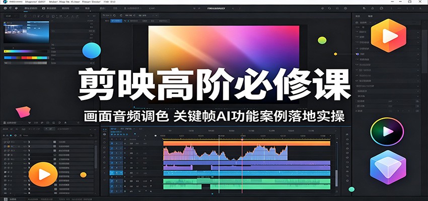 剪映高阶必修课:画面音频调色,关键帧AI功能案例落地实操-优创云