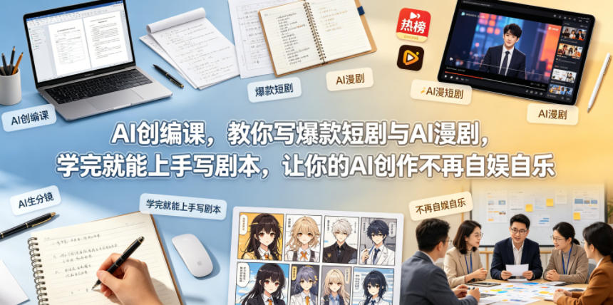 AI创编课,教你写爆款短剧与AI漫剧,学完就能上手写剧本,让你的AI创作不再自娱自乐-优创云