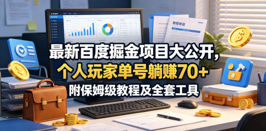 最新百度掘金项目大公开,个人玩家单号躺賺70+,附保姆级教程及全套工具【揭秘】-优创云