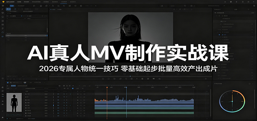 AI真人MV制作实战课：2026专属人物统一技巧，零基础起步批量高效产出成片-优创云