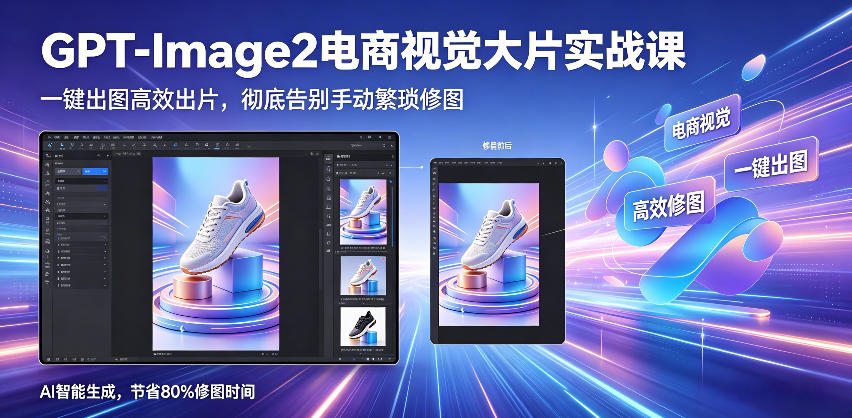 GPT-Image2电商视觉大片实战课，一键出图高效出片，彻底告别手动繁琐修图-优创云
