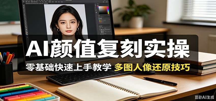 AI颜值复刻实操,零基础快速上手教学,多图人像还原技巧-优创云