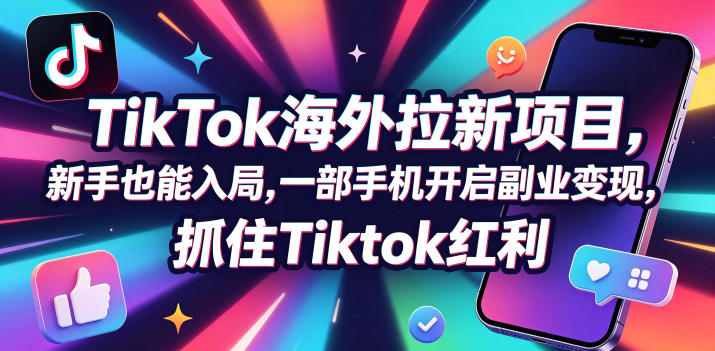 Tc联盟TikTok海外拉新项目,新手也能入局,一部手机开启副业变现,抓住Tiktok红利-优创云