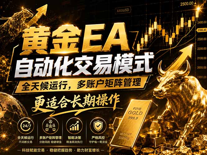 黄金EA量化:多窗口矩阵稳定运行,系统自动执行,收益空间持续放大-优创云