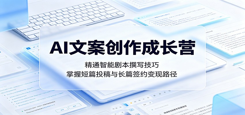 AI文案创作成长营:精通智能剧本撰写技巧,掌握短篇投稿与长篇签约变现路径-优创云