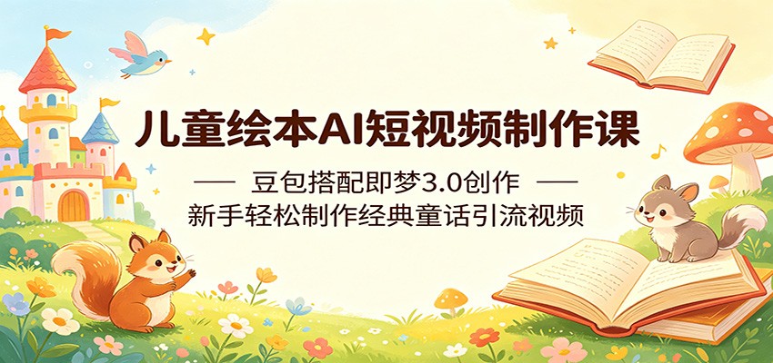 儿童绘本AI短视频制作课:豆包搭配即梦3.0创作,新手轻松制作经典童话引流视频-优创云