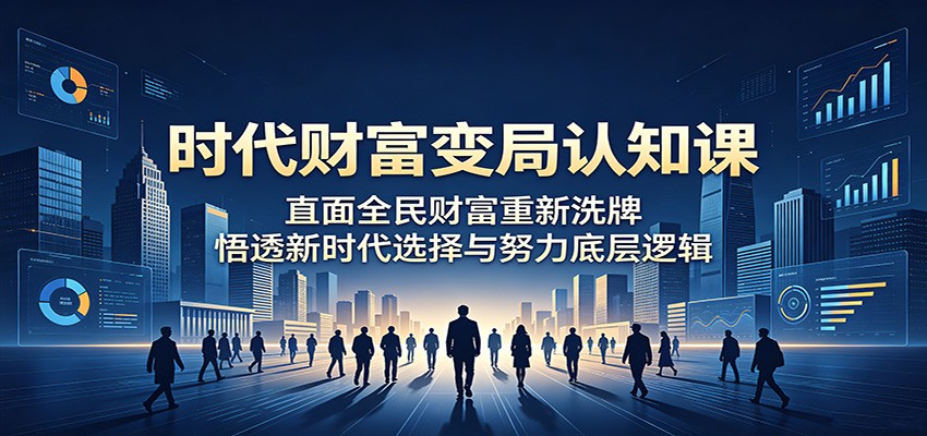 时代财富变局认知课:直面全民财富重新洗牌,悟透新时代选择与努力底层逻辑-优创云