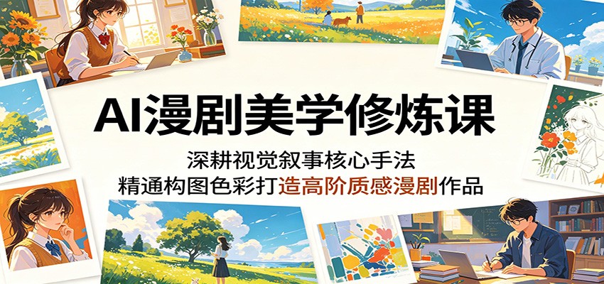 AI漫剧美学修炼课：深耕视觉叙事核心手法，精通构图色彩打造高阶质感漫剧作品-优创云
