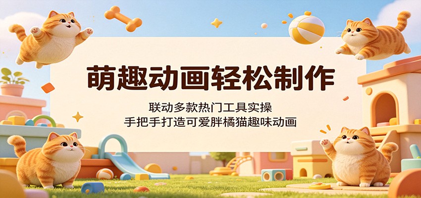 萌趣动画轻松制作,联动多款热门工具实操,手把手打造可爱胖橘猫趣味动画-优创云