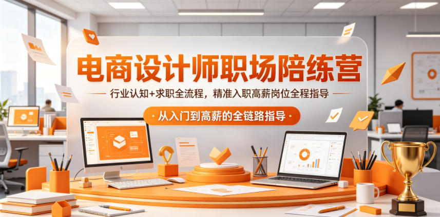 电商设计师职场陪练营,行业认知+求职全流程,精准入职高薪岗位全程指导-优创云
