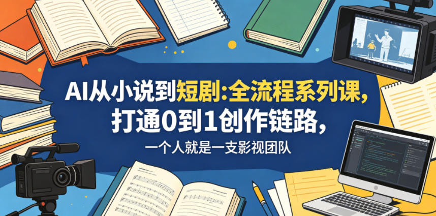 AI从小说到短剧全流程系列课,打通0到1创作链路,一个人就是一支影视团队-优创云
